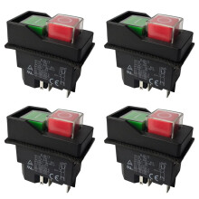 4X Electromagnetic Switches Pushbutton Switches for Garden Tools KJD17 220V 5 Pin -Terminals