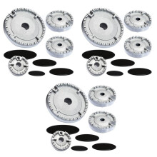 3X Cooker Hat Set Stove Lid Upgraded, Oven Hob Burner Crown Flame Cap, Gas Burner Flame Cap Fits Most Gas Stove Burners