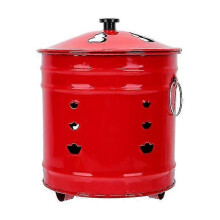 Stainless Steel Trashcan Incinerator Can Outdoor Fire Pit Burn Buckets Paper Burning Bucket_M