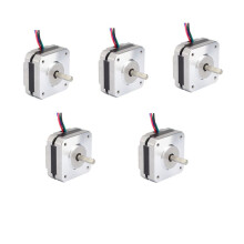 5X 17Hs08-1004S 4-Lead Nema 17 Stepper Motor 20mm 1A 13Ncm(18.4Oz.In) 42 Motor Nema17 Stepper for DIY 3D Printer Cnc