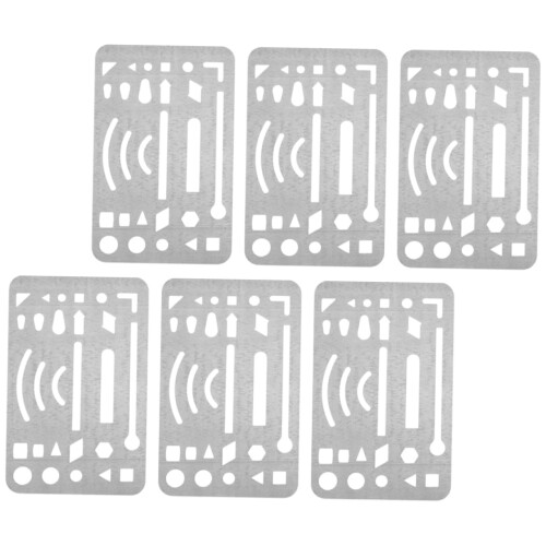 6Pcs Stainless Steel Eraser Shield Set for Artists Sketching and Drafting Precision Drawing Tools