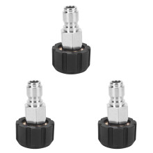 3X Hoch Druck Reiniger Twist Anschluss M22 14 mm X 3/8 Zoll Schnell Kupplungs Stecker Hoch Druck Schnell Kupplungs Nippel mit B-Kupplung, 5000 Psi,