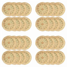 32 Pack Bamboo Paper Plate Holders, 10 Inches Reusable for Dinner Plates Hand Woven Wicker Paper Plate Baskets