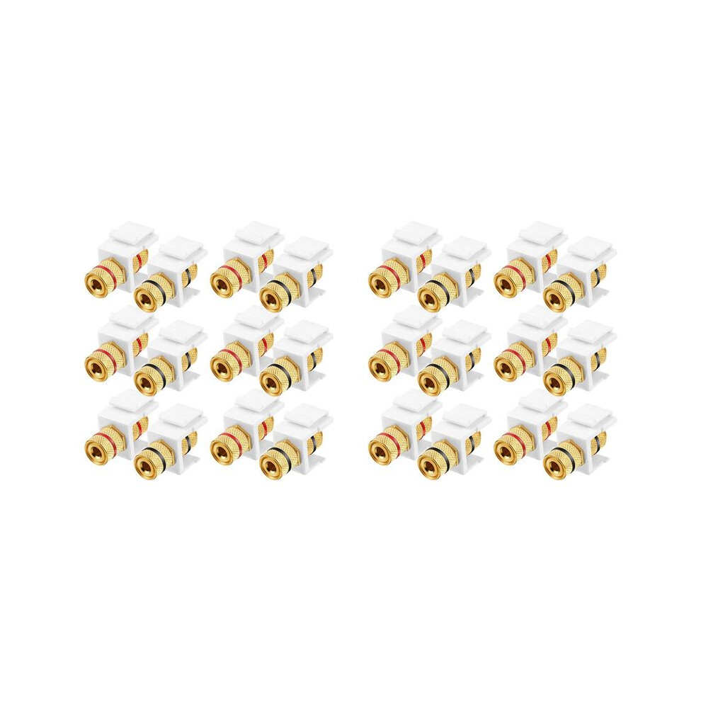 24 Pieces Banana Jack Binding Post Jack Insert, Black And Red Rings Audio Speaker Connector Screw Type 6031878619937