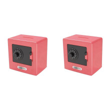2X ATM Rotating Password Bank Money Box Cash Coin Saving Boxes Simulation Bank Safe Deposit Toy Children Jewelry,Red