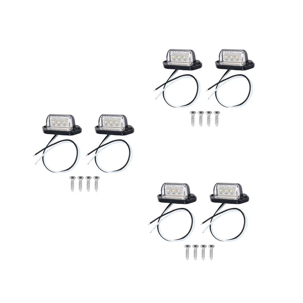 6X Number Plate S Led License Plate Rear Lamps Universal 12V 24V For Car Trailer Vehicle Truck Light 6034170058763