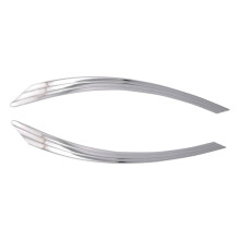 Silver Headlight Eyebrows for Hyundai Sonata 2020‑2023, Sporty Eyelid Trim with Easy Adhesive Fit