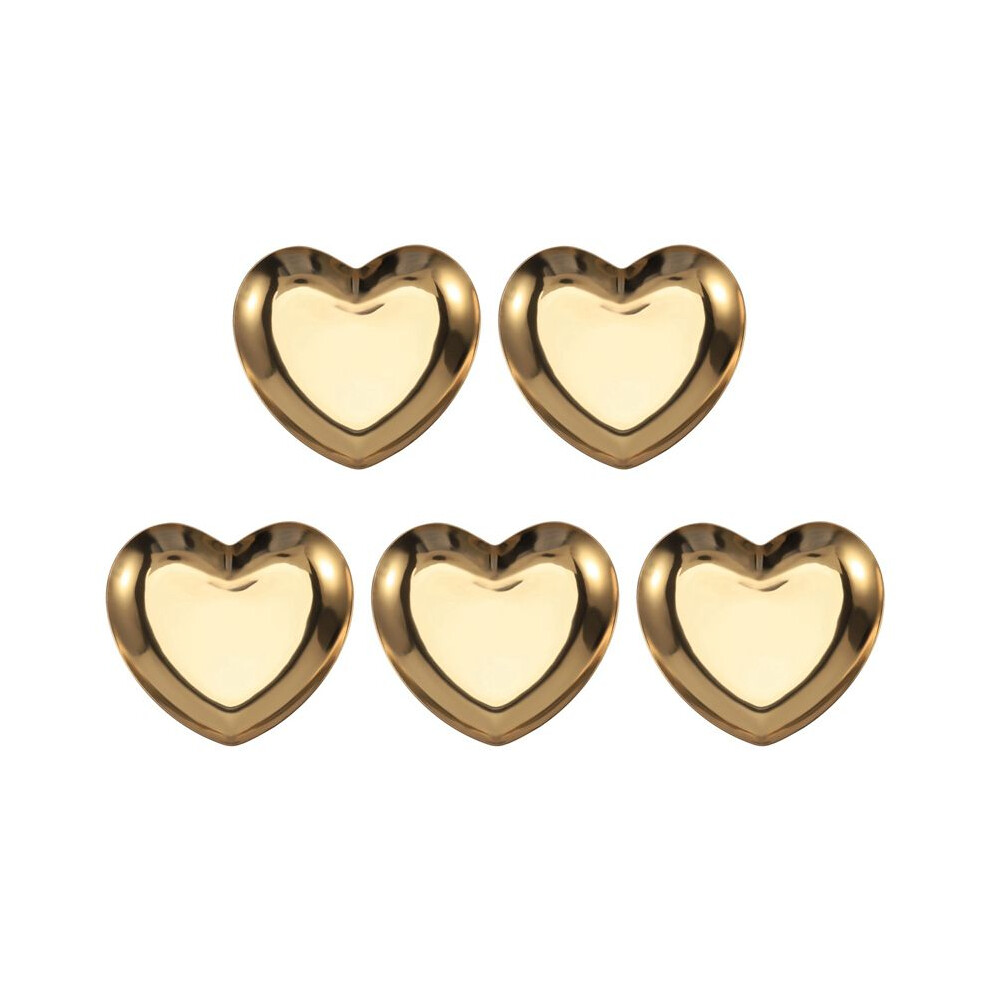 Brecantia 5X Heart Shaped Jewelry Serving Plate Metal Tray Storage Arrange Fruit Tray Home Gold