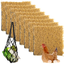 Chicken Nesting Box Pads 8 Pcs 12x12 Inch Washable Reusable Artificial Grass Mats for Chicken Coop