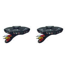 2X 3-Way Audio Video AV Selector Box Splitter W/ Cable for TV X-Box DVD Player Devices