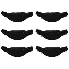 6X Fanny Pack for Women Men Waist Bag Unisex Waist Bag Belt Bag Zipper Pouch Packs Black