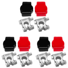 3X Battery Terminals(Heavy Duty) Battery Terminal Negative & Positive with Plastic Cover Made of Lead Alloy Kit