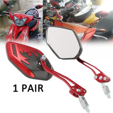 4 PièCes DiamèTre de Vis 10Mm / 8Mm Rétroviseurs LatéRaux pour Moto Scooter 360 Degrés de Rotation Moto Rétroviseurs Rouge