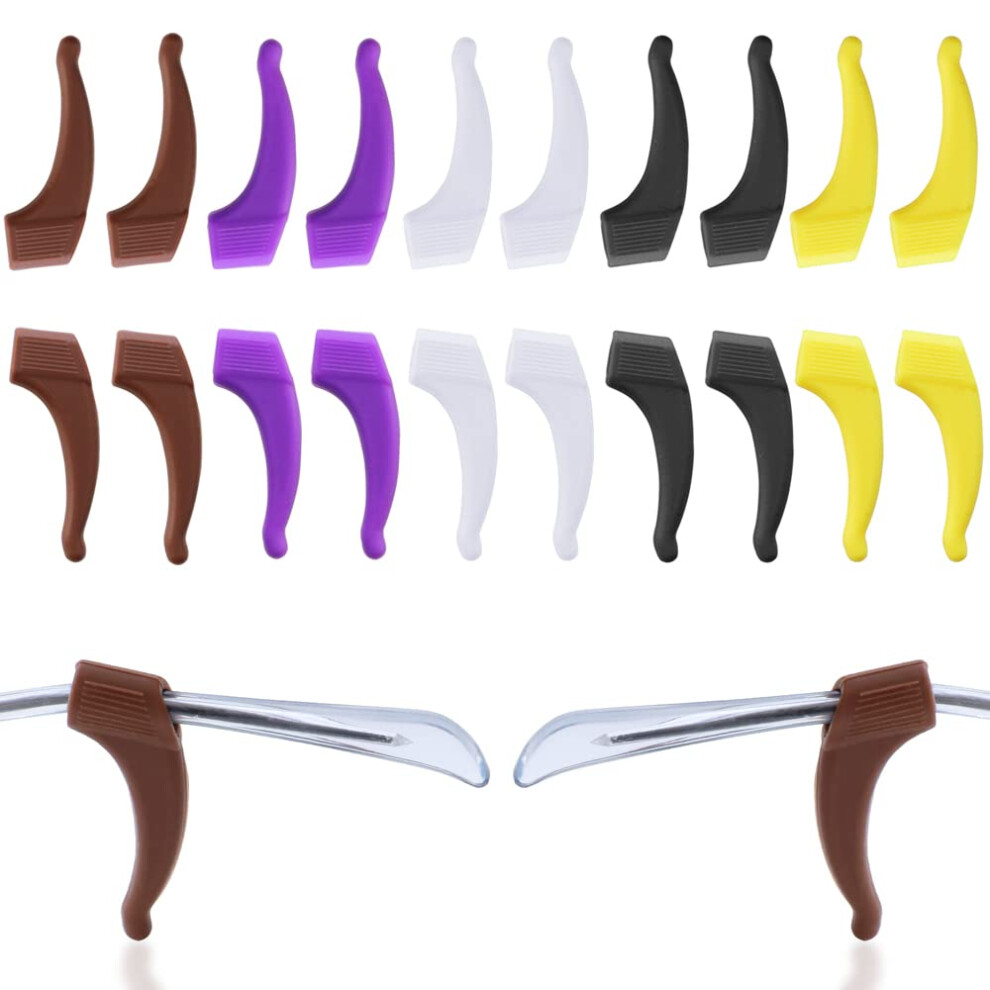 10 Pairs Eyeglass Ear Hooks NonâSlip Soft Silicone Glasses Retainers for Secure Comfortable Fit