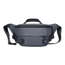 Waterproof Waist Bag with MultiCompartment Storage for Hiking Running Cycling Travel, Gray