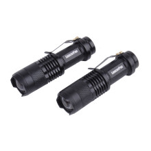 LED Flashlight 2 Pack, 500 Lumens Zoom Focus Mini Tactical Flashlight with Clip for Camping