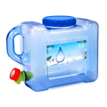 Portable 12L Outdoor Water Storage Tank with Faucet, Translucent Level, Wide Opening for Camping