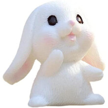 (Beckoning Rabbit) Cartoon Bunny Mini Decoration Cute Rabbit Gardening Plant Resin Accessories