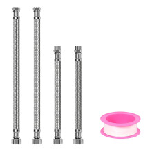 4 Stück flexible geflochtene Edelstahlschläuche 3/8 Zoll
