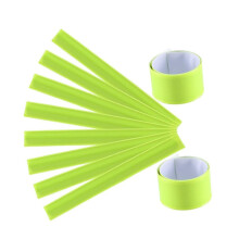 4pcs Fluorescent Green Reflective Slap Bands  Visibility Safety Armbands for Night Running Walking