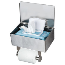 3 in 1 Stainless Steel Toilet Paper Holder with Shelf and Wipe Storage, Waterproof Wall Mounted Design