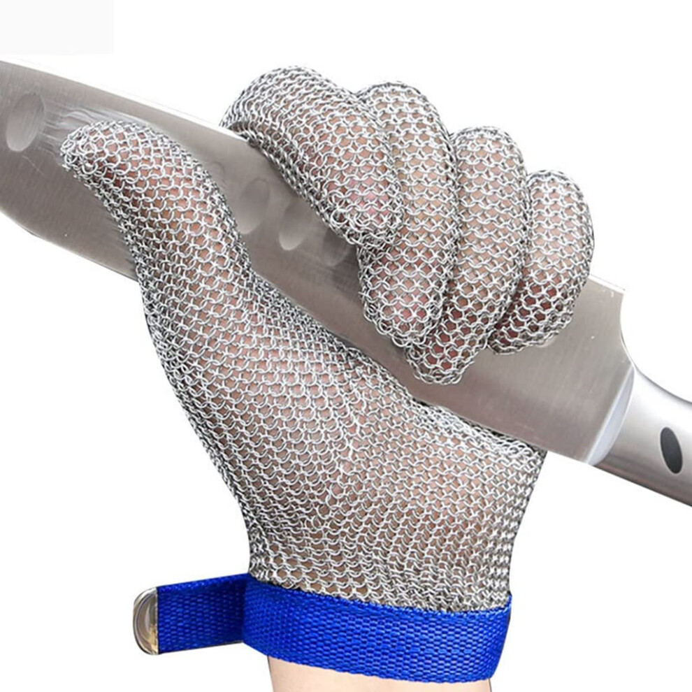 Cut Resistant Gloves Xl Stainless Steel Chainmail Glove For Kitchen With Adjustable Strap Food Safe 9073542183013