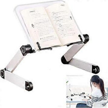 Dww Adjustable Book Stand, Ergonomic Height and Angle Adjustable Book Holder with Page Clips for Large, Heavy Manuals, Music Books, Tablets, Recipe Bo