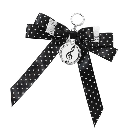 Creative Piano Design Keychain Bag Ornament With Round Dot-B