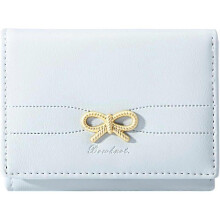 Small Wallet  Bow Wallet for Girls Cute Wallet ID Credit Card Holder for Women (BLUE)