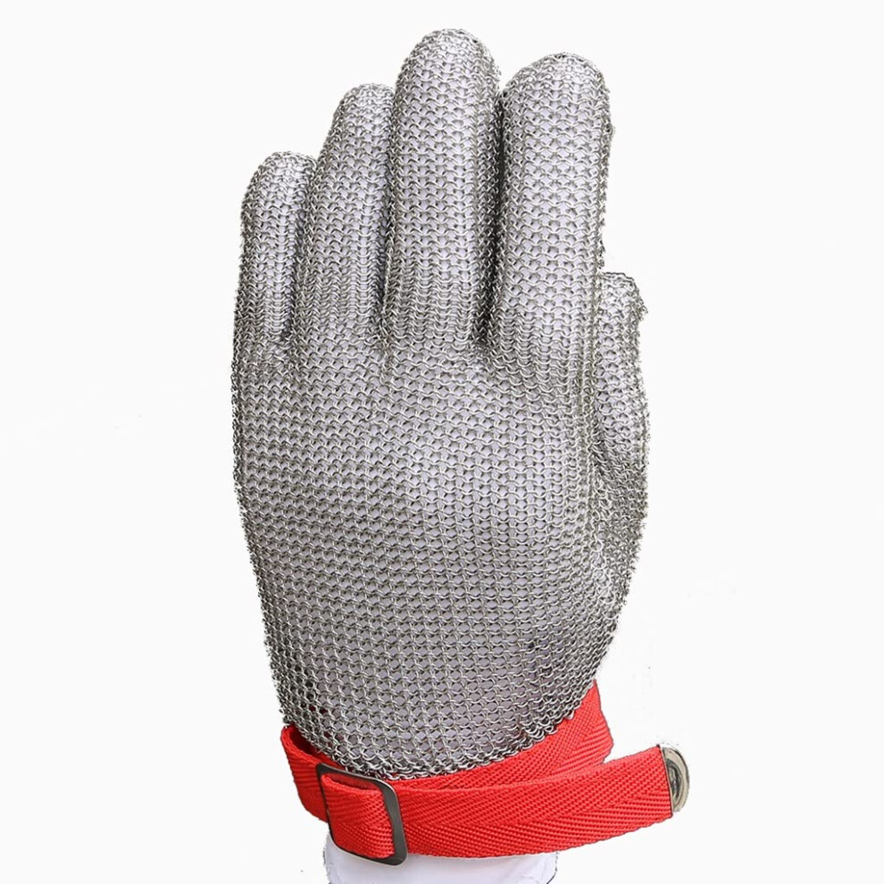 Cut Resistant Gloves Stainless Steel Mesh Glove For Kitchen And Butchery With Adjustable Wrist Strap, Easy Clean, Size M 9073542183143