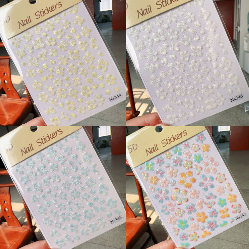 Trendy Shell Glow Floral Nail Stickers Multiple Designs For-46 1