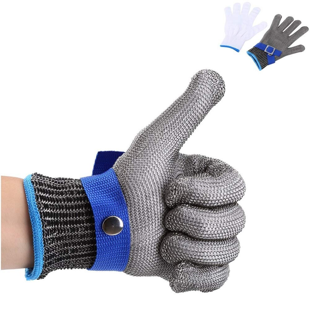 316L Stainless Steel Cut Resistant Glove With Cotton Liner, Ansi A5 Safety Glove For Meat And Poultry (Xs) 9771547035466