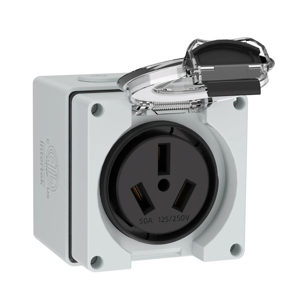 50 Amp Power Outlet Box Nema 1050R Weatherproof Outdoor Electrical Receptacle For Ev Charger 9771547035541