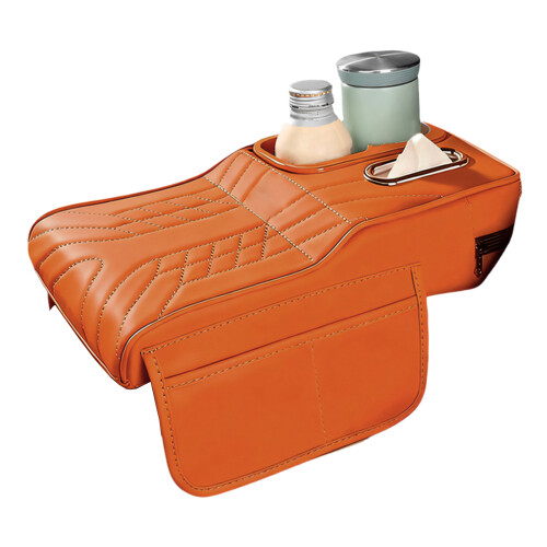 Waterdichte lederen auto-middenconsole-afdekking met-Oranje