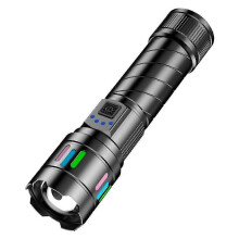 Strong Light Flashlight Telescopic Zoom White Laser with High-Capacity Battery