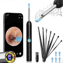 Ear Wax Removal Tool Camera - Ear Cleaner with Camera,1080P Otoscope, Ear Cleaning Tool with 4 Ear Spoon, Ear Camera for iPhone & Android Phones - Blu