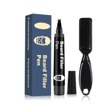 Waterproof Beard and Hairline Filler Pen Dark Brown 2 Pack with Natural Hairlike Strokes and Precision Tip