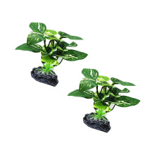 Aquarien Landschaft Künstliche Blattpflanze-Gepunktetes Blatt
