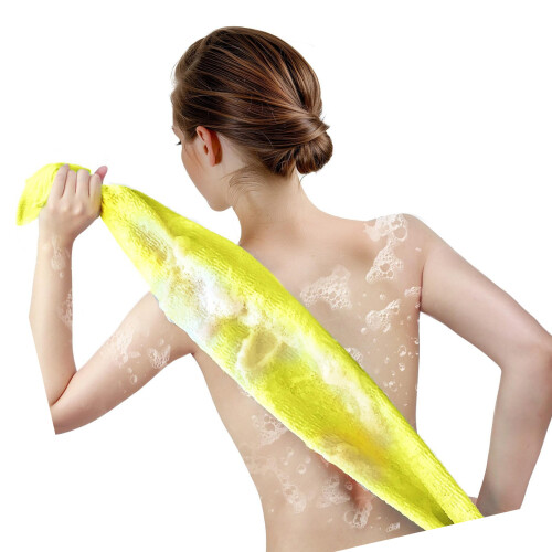 Quick Drying Exfoliating Towels Body Scrubber With-Yellow