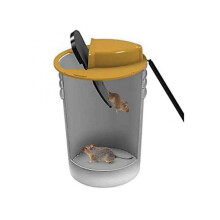 Mousetrap water slide bucket lid; mousetrap flip-style water slide bucket collector; detachable