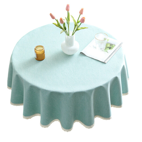 Waterproof Oilproof Round Tablecloth Polyester-140cm Lake Green