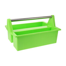 Cleaning Caddy with Dual Compartments and Ergonomic Handle, Lightweight Plastic Organizer for Household Supplies