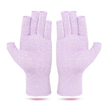 Compression Gloves for Arthritis Pain Relief, OpenFinger Design, Breathable Stretch Fabric, Unisex Large Purple