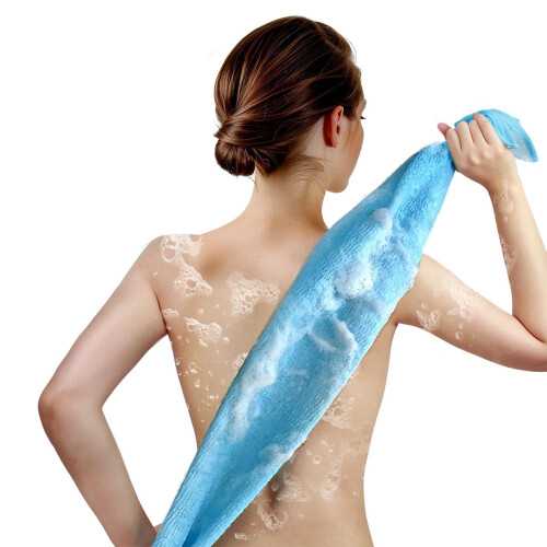 Serviette de gommage corporel pour l'élimination de la-Bleu
