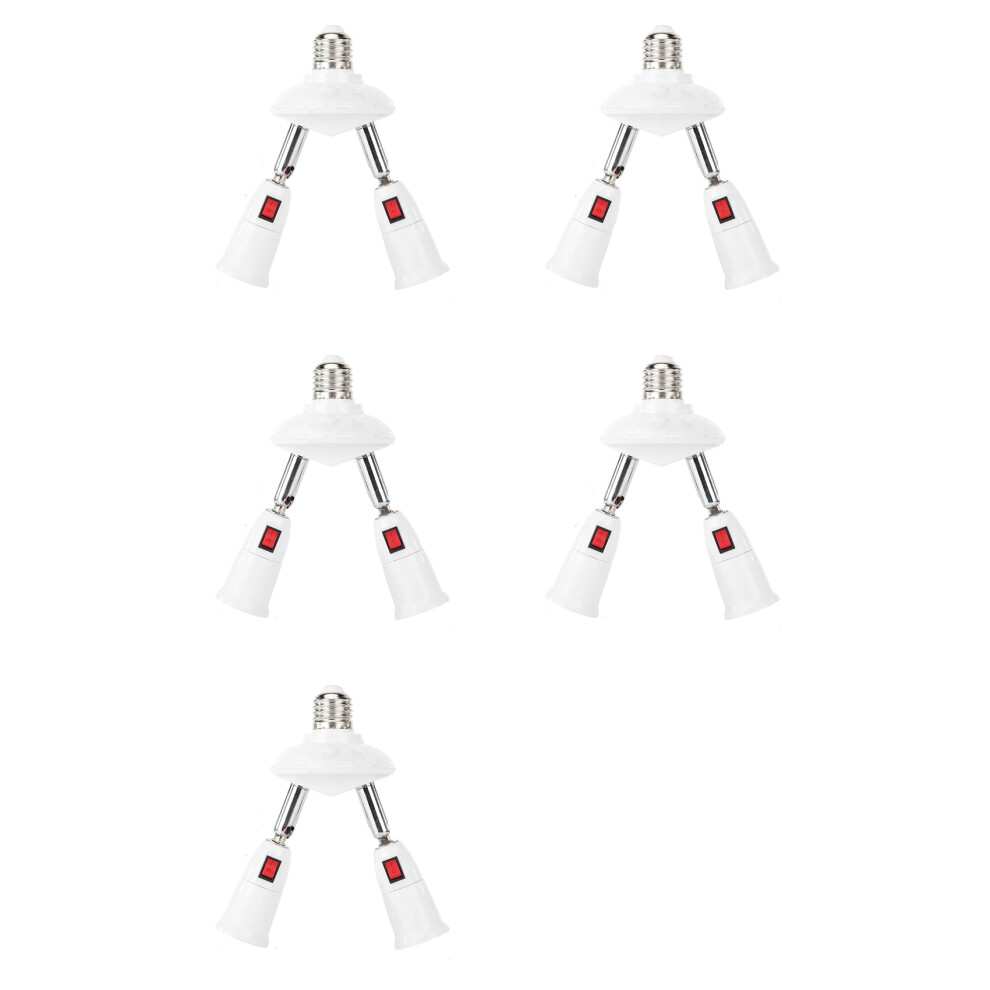 5X 360 Degree Adjustable - 2 In 1 E27 Splitter Socket Adapter. E27 Standard Led Bulb Socket Adapter 6032340236232