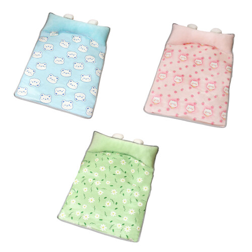 Ice Silk Pet Bed Cooling Pad Small Pet Comfortable Cold-Green 1