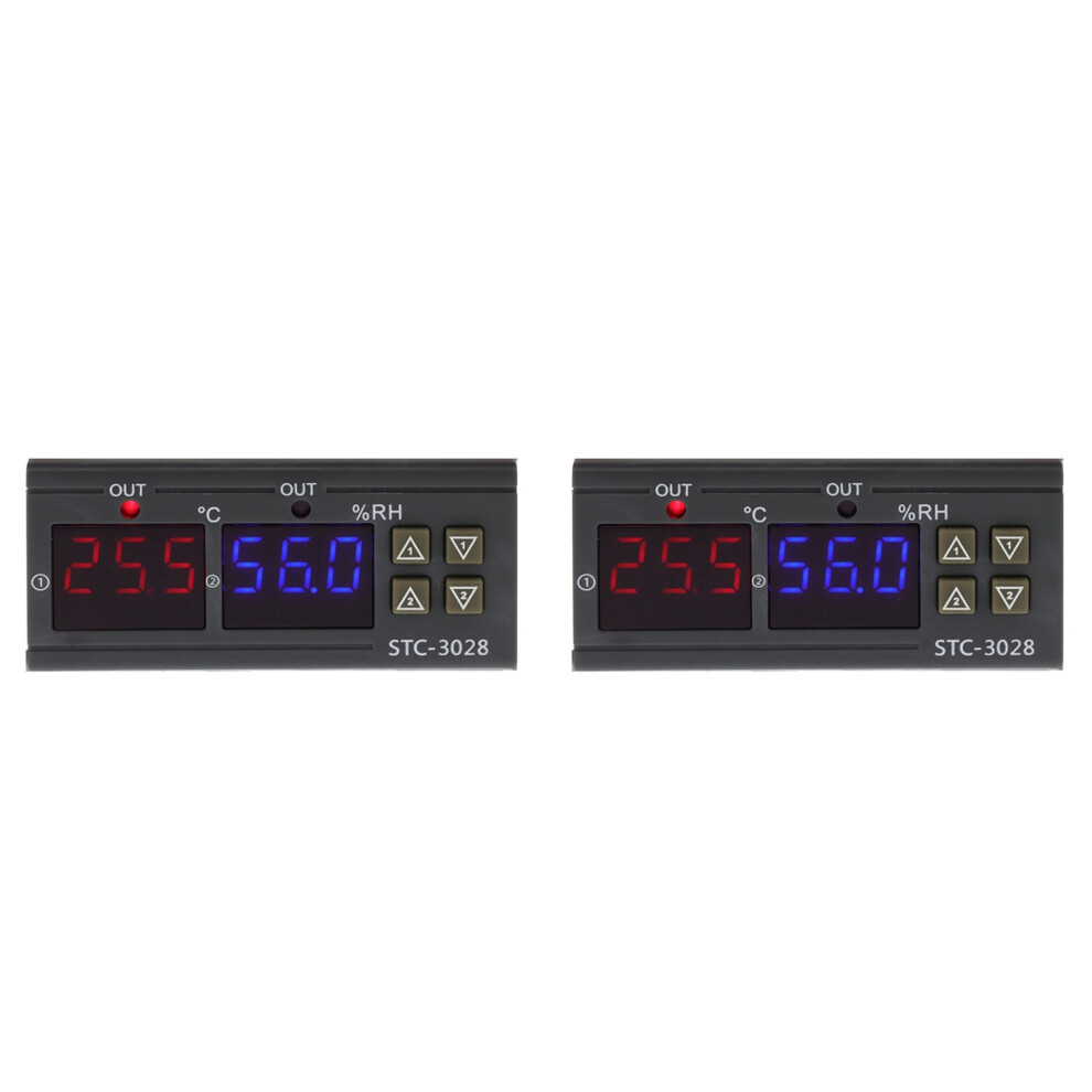 2X Digital Thermostat Hygrostat Temperature Humidity Control Stc 3028 Ac 110V 220V Hygrometer Incubator Controller 6031540483330