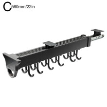 (560mm) Adjustable Clothes Rails Wardrobe Pull Out Retractable Cabinet Clothes Hanger