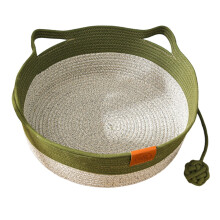 Cats Scratch Basket Nest Woven Bed for Kittens Dog-Green gray
