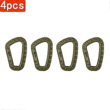 (green-4pcs) 4/8/12pcs D Shape Mosqueton Fast Tactical Backpack Buckle Plastic Carabiner Hook EDC Gear For Outdoor Camping